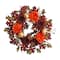 24" Fall Dahlia, Golden Apple, Oak Leaf & Berries Autumn Artificial Wreath